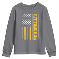 Pittsburgh Youth Sweatshirt Retro Vintage USA Flag Patriotic American - Wonder Print Shop
