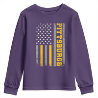 Pittsburgh Youth Sweatshirt Retro Vintage USA Flag Patriotic American - Wonder Print Shop
