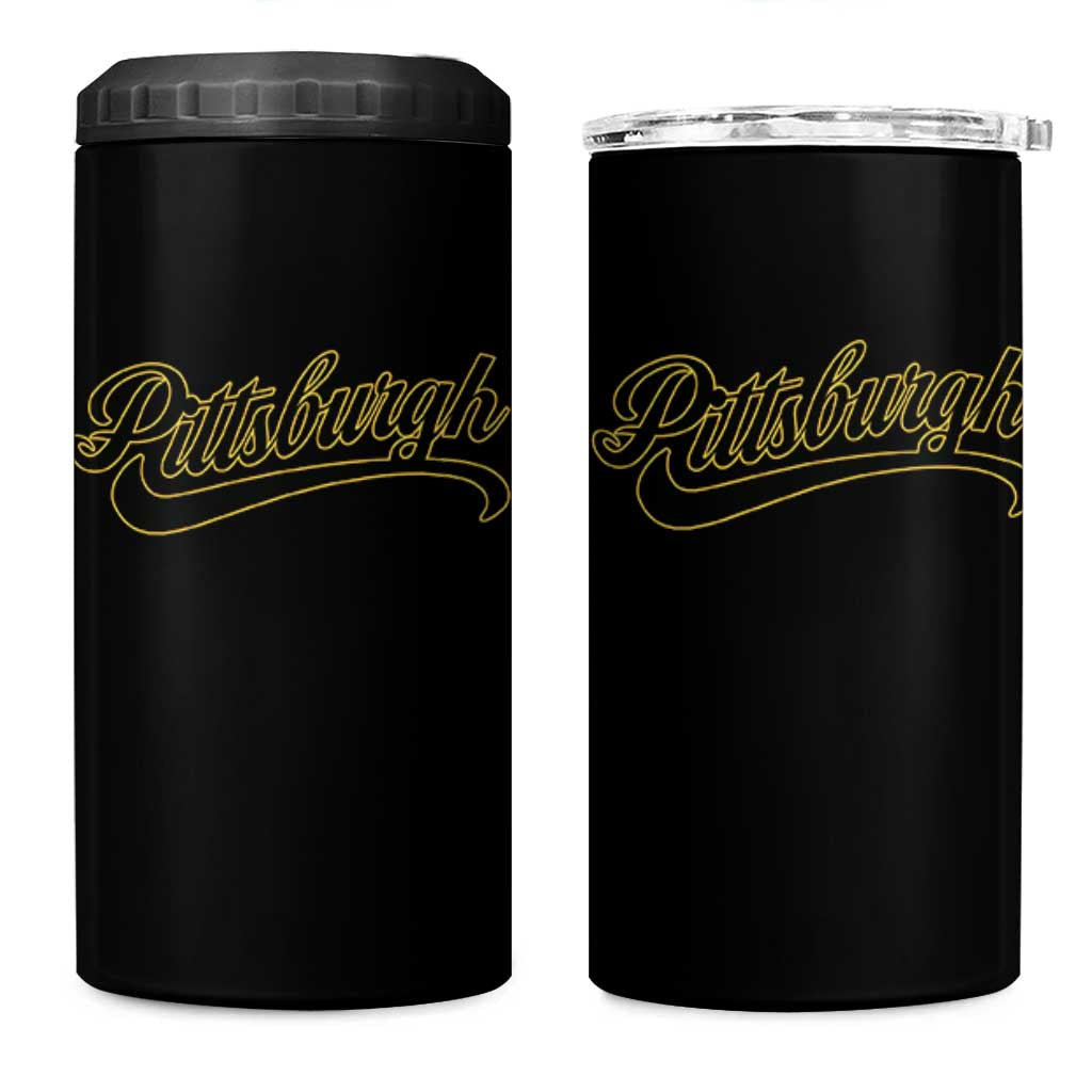 Pittsburgh 4 in 1 Can Cooler Tumbler Classic Retro Vintage Pennsylvania PA - Wonder Print Shop