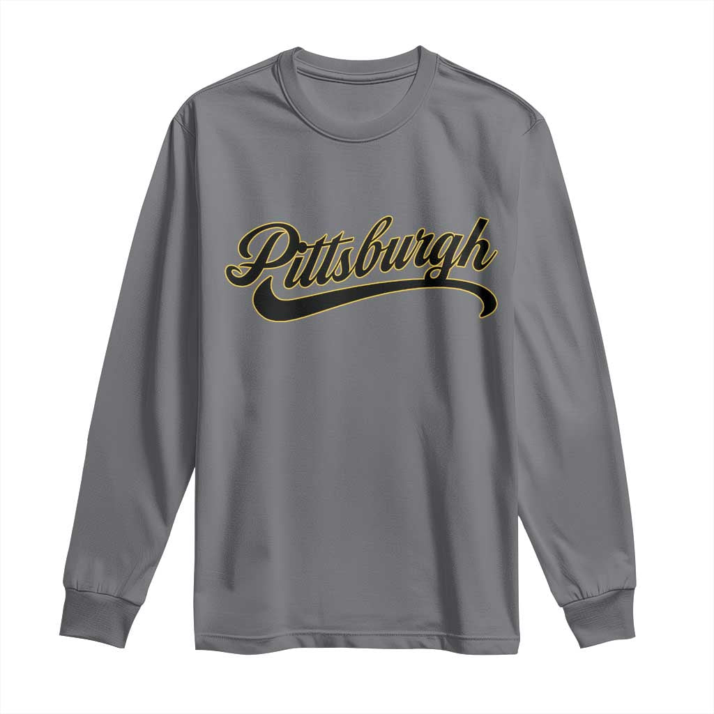 Pittsburgh Long Sleeve Shirt Classic Retro Vintage Pennsylvania PA - Wonder Print Shop