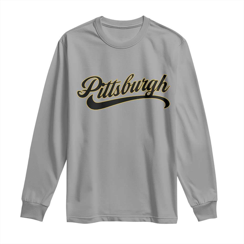 Pittsburgh Long Sleeve Shirt Classic Retro Vintage Pennsylvania PA - Wonder Print Shop
