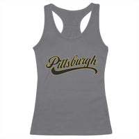 Pittsburgh Racerback Tank Top Classic Retro Vintage Pennsylvania PA - Wonder Print Shop