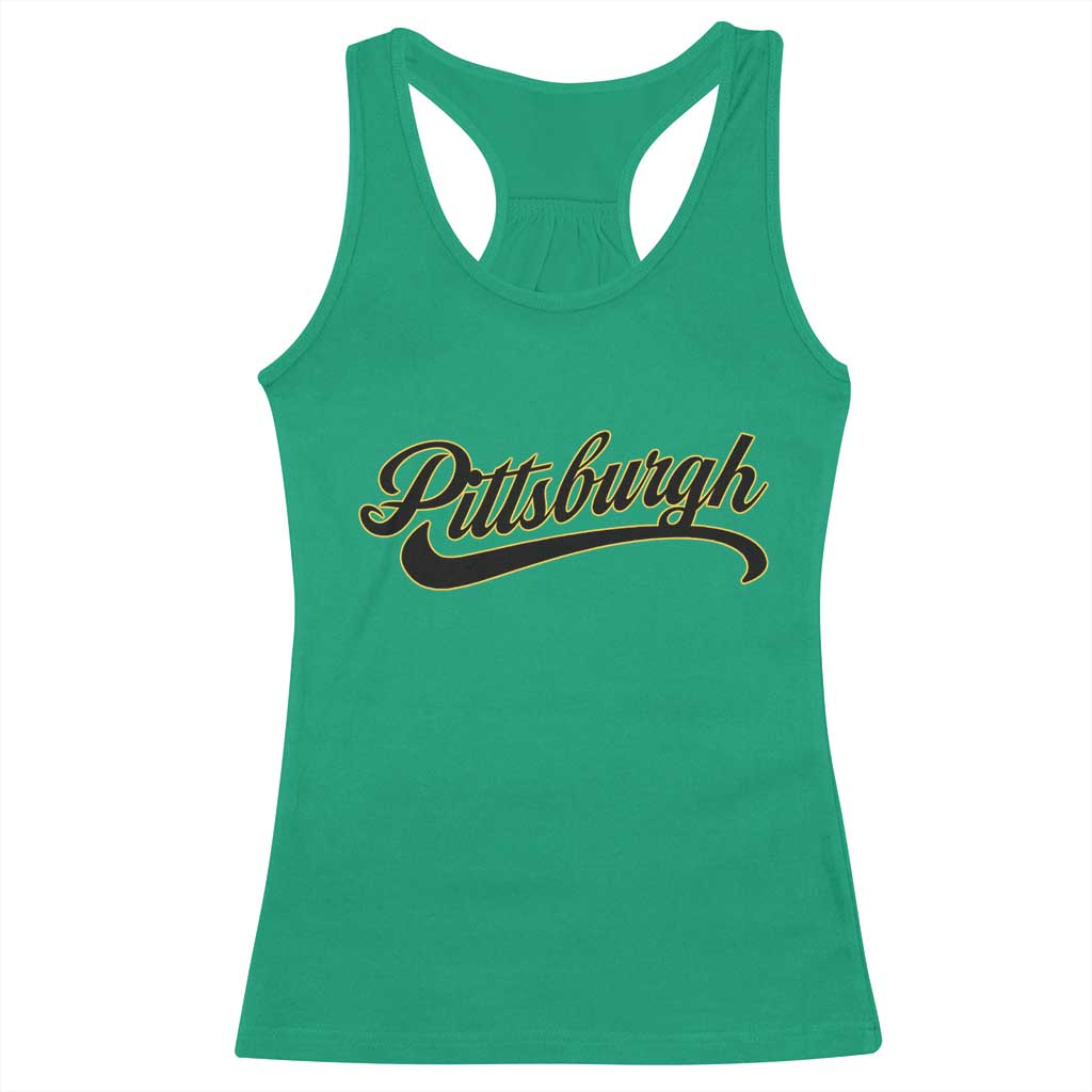 Pittsburgh Racerback Tank Top Classic Retro Vintage Pennsylvania PA - Wonder Print Shop