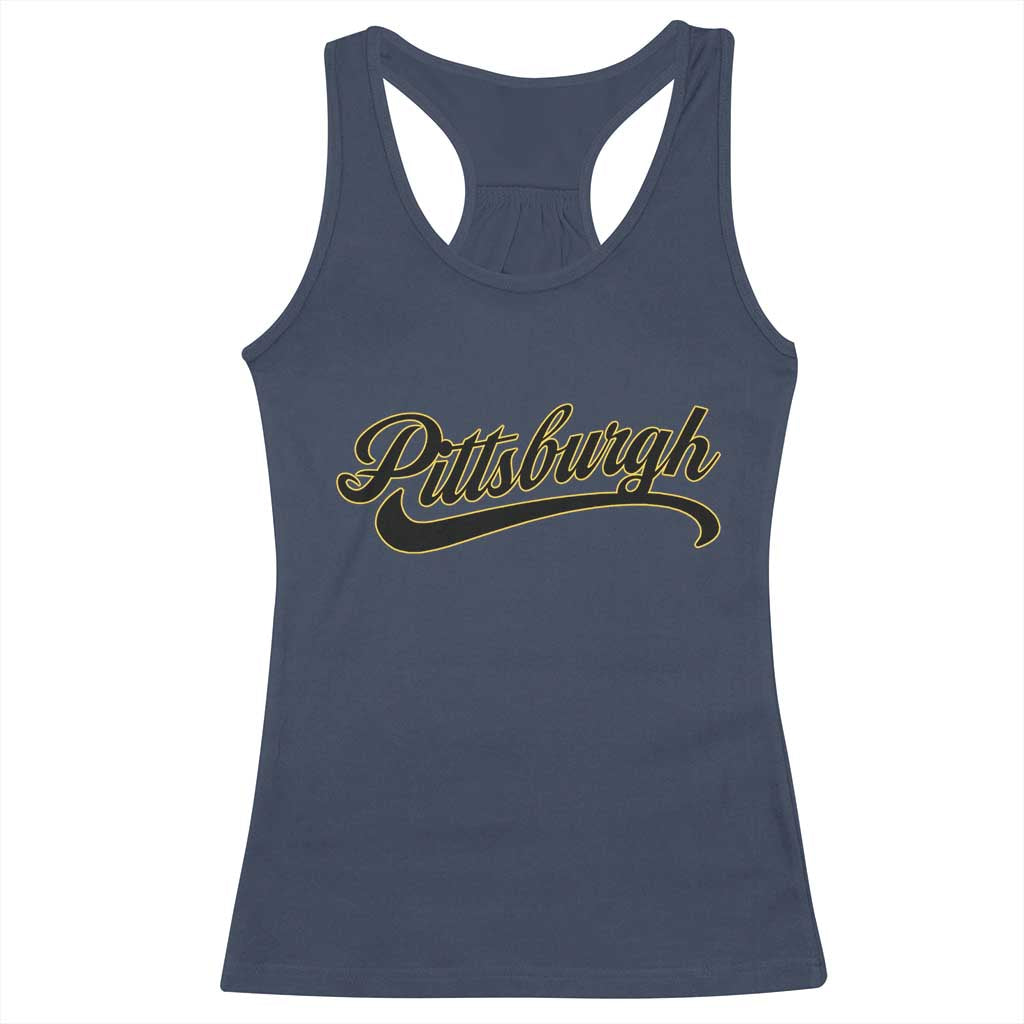 Pittsburgh Racerback Tank Top Classic Retro Vintage Pennsylvania PA - Wonder Print Shop