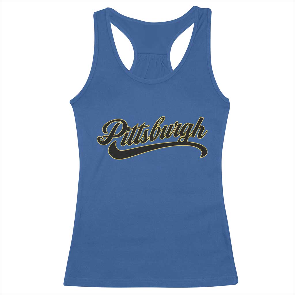 Pittsburgh Racerback Tank Top Classic Retro Vintage Pennsylvania PA - Wonder Print Shop