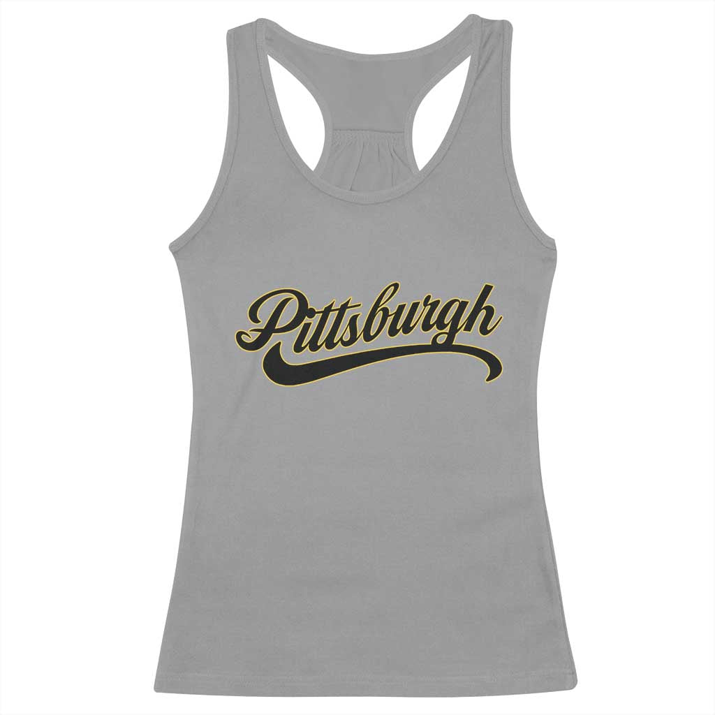 Pittsburgh Racerback Tank Top Classic Retro Vintage Pennsylvania PA - Wonder Print Shop