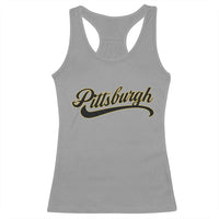 Pittsburgh Racerback Tank Top Classic Retro Vintage Pennsylvania PA - Wonder Print Shop