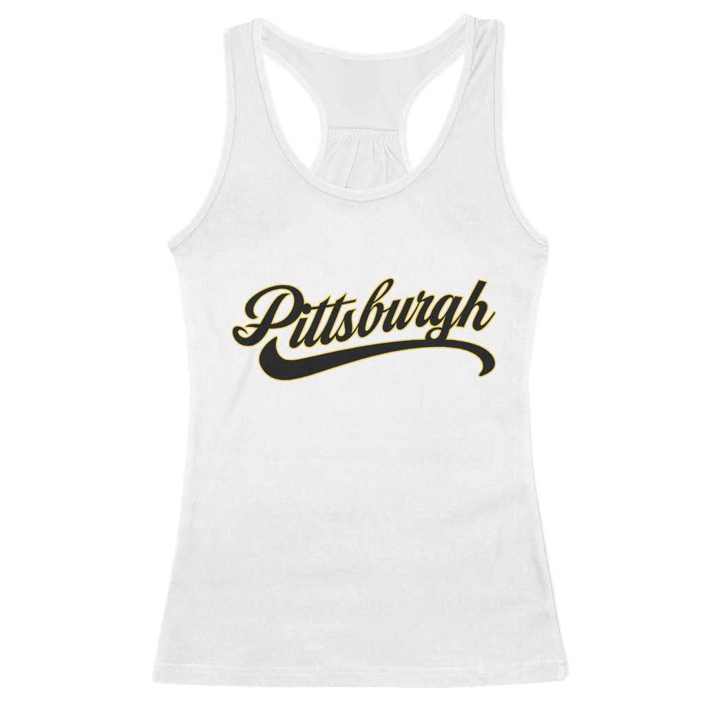 Pittsburgh Racerback Tank Top Classic Retro Vintage Pennsylvania PA - Wonder Print Shop