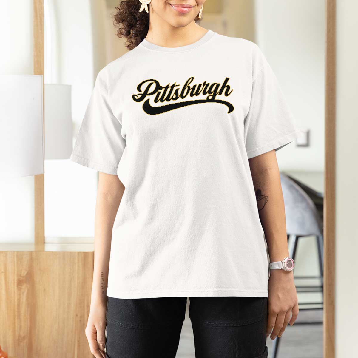 Pittsburgh T Shirt For Women Classic Retro Vintage Pennsylvania PA - Wonder Print Shop