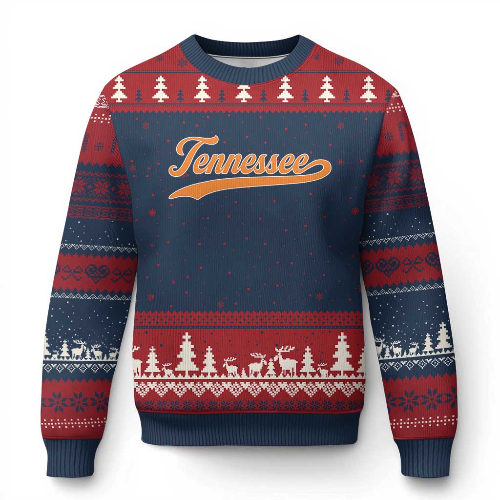 Vintage Tennessee Ugly Christmas Sweater Classic TN Orange Print Retro Vintage - Wonder Print Shop
