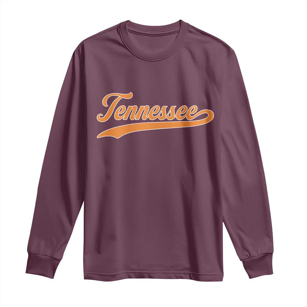 Vintage Tennessee Long Sleeve Shirt Classic TN Orange Print Retro Vintage - Wonder Print Shop