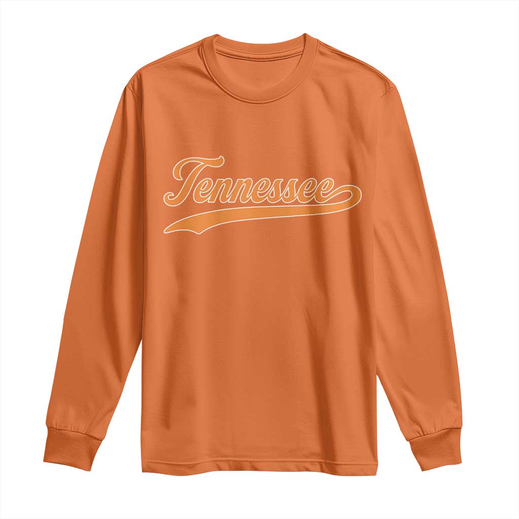 Vintage Tennessee Long Sleeve Shirt Classic TN Orange Print Retro Vintage - Wonder Print Shop