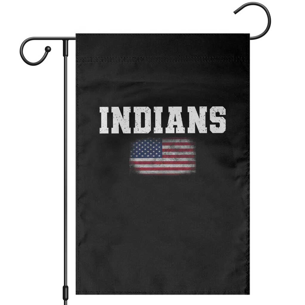 Classic Indians Garden Flag Retro Varsity Vintage Sports Team Name USA Flag - Wonder Print Shop