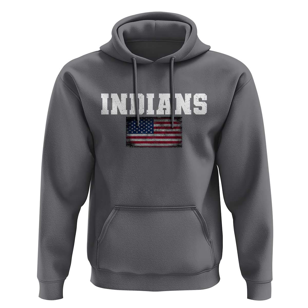Classic Indians Hoodie Retro Varsity Vintage Sports Team Name USA Flag - Wonder Print Shop