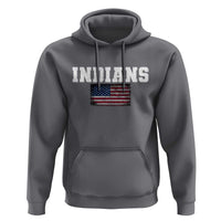 Classic Indians Hoodie Retro Varsity Vintage Sports Team Name USA Flag - Wonder Print Shop