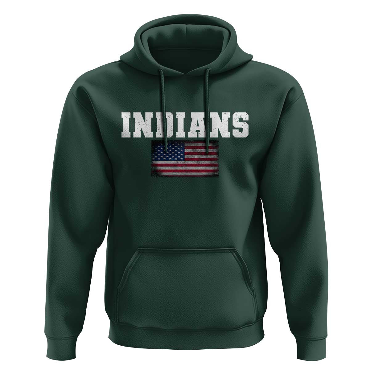 Classic Indians Hoodie Retro Varsity Vintage Sports Team Name USA Flag - Wonder Print Shop