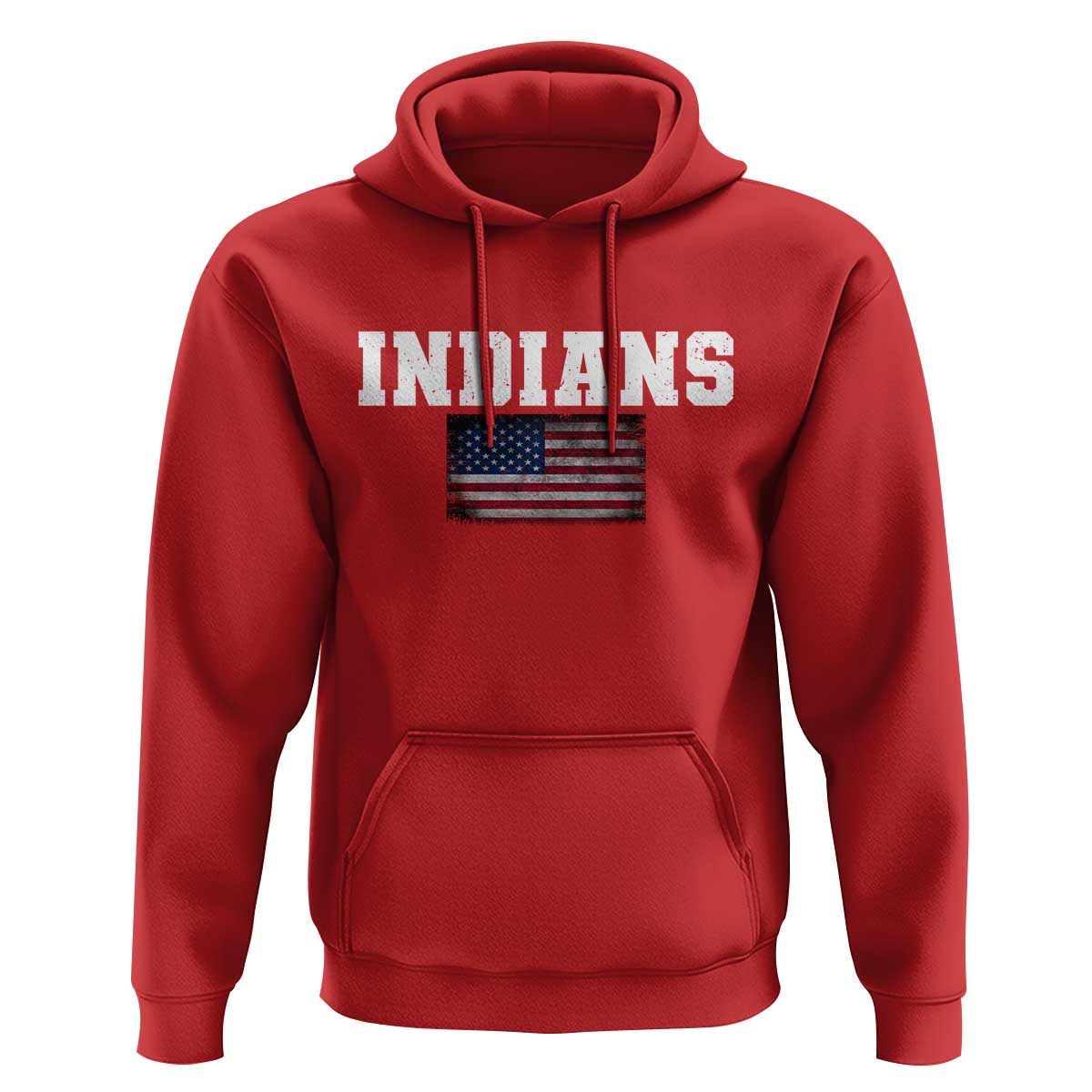 Classic Indians Hoodie Retro Varsity Vintage Sports Team Name USA Flag - Wonder Print Shop