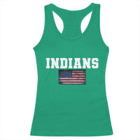 Classic Indians Racerback Tank Top Retro Varsity Vintage Team Name USA Flag - Wonder Print Shop