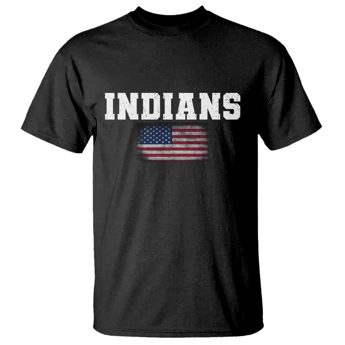 Classic Indians T Shirt Retro Varsity Vintage Sports Team Name USA Flag - Wonder Print Shop