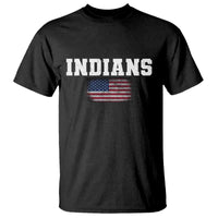 Classic Indians T Shirt Retro Varsity Vintage Sports Team Name USA Flag - Wonder Print Shop
