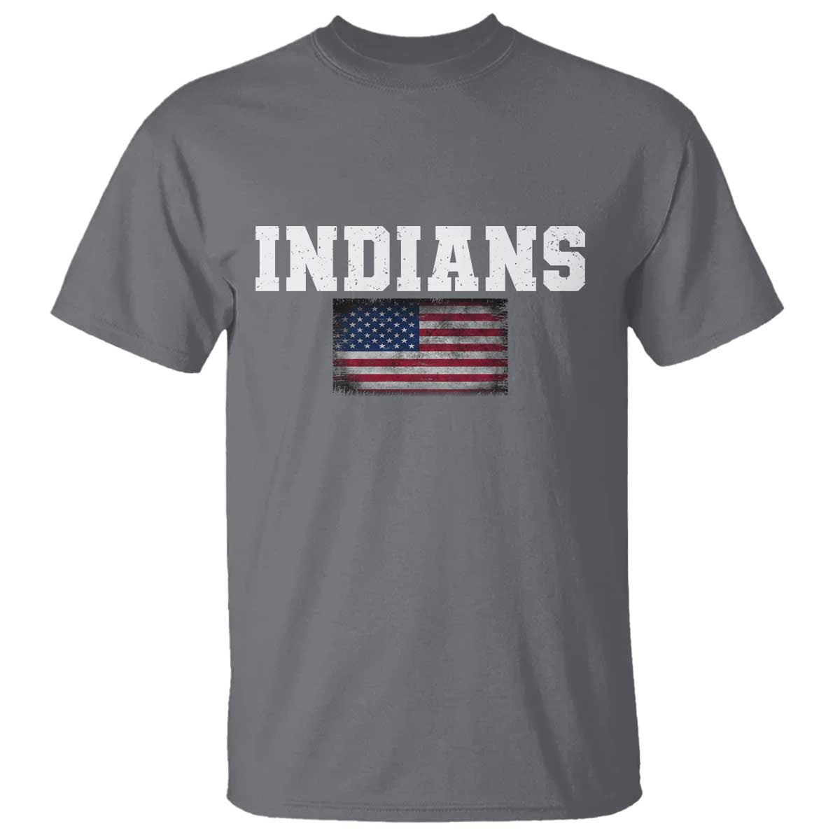 Classic Indians T Shirt Retro Varsity Vintage Sports Team Name USA Flag - Wonder Print Shop