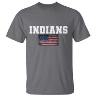 Classic Indians T Shirt Retro Varsity Vintage Sports Team Name USA Flag - Wonder Print Shop