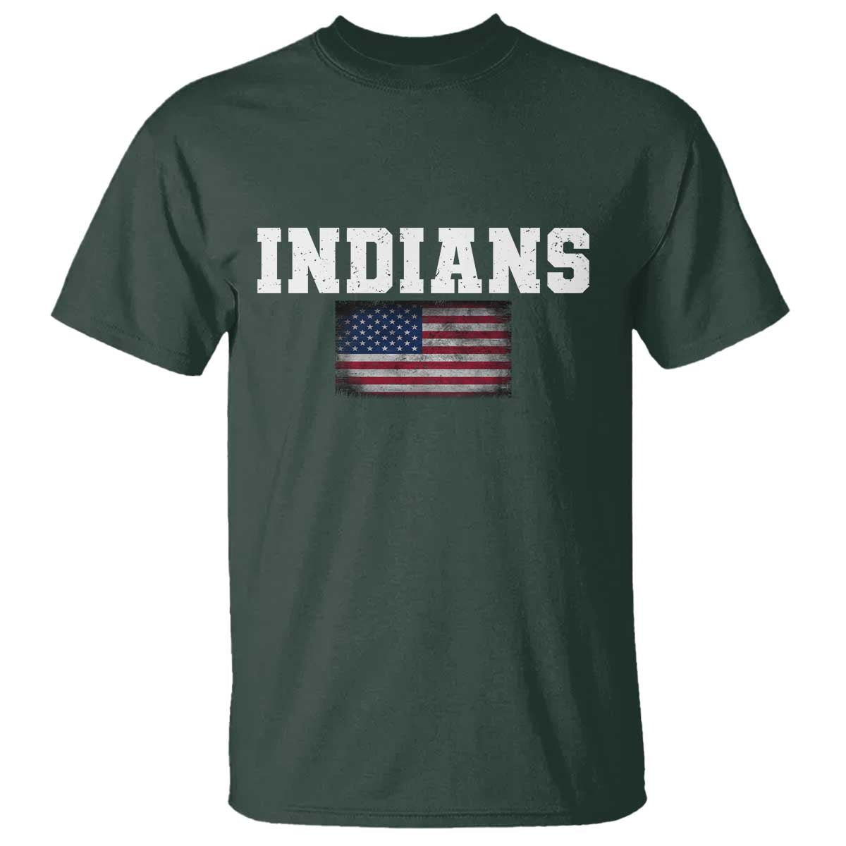 Classic Indians T Shirt Retro Varsity Vintage Sports Team Name USA Flag - Wonder Print Shop
