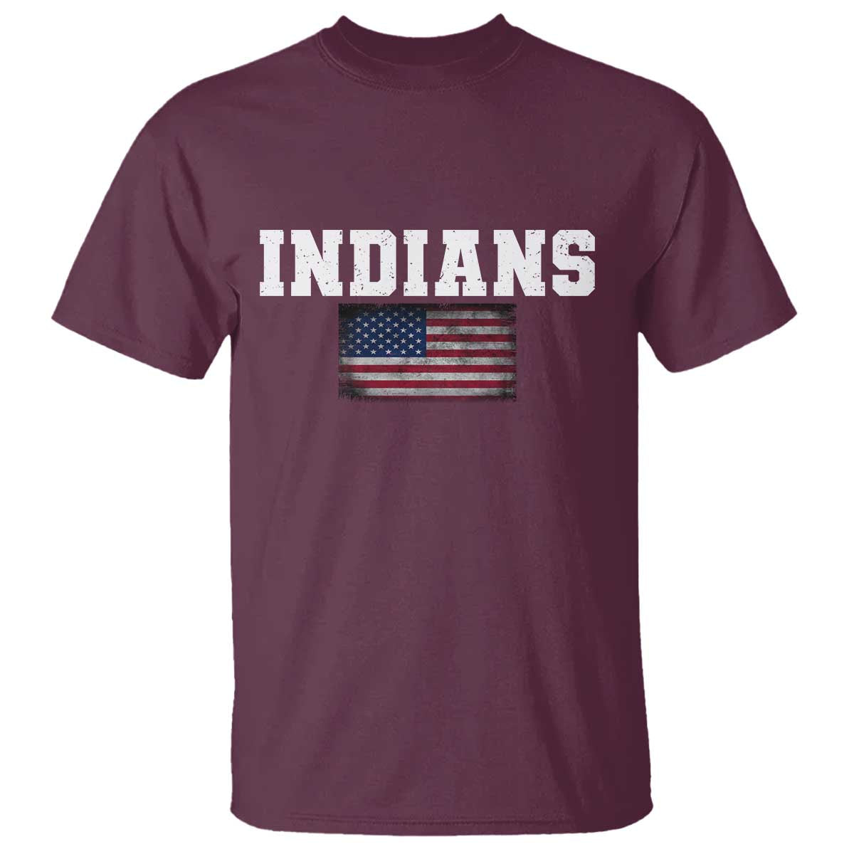 Classic Indians T Shirt Retro Varsity Vintage Sports Team Name USA Flag - Wonder Print Shop
