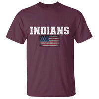 Classic Indians T Shirt Retro Varsity Vintage Sports Team Name USA Flag - Wonder Print Shop
