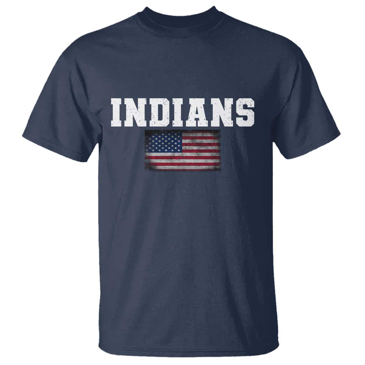 Classic Indians T Shirt Retro Varsity Vintage Sports Team Name USA Flag - Wonder Print Shop