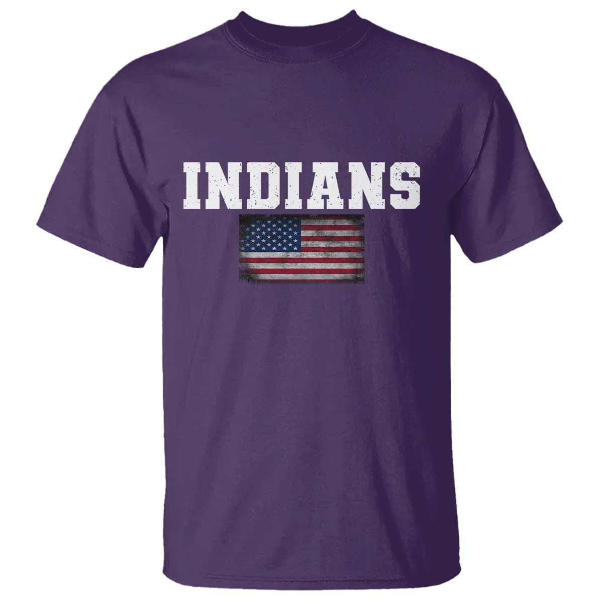 Classic Indians T Shirt Retro Varsity Vintage Sports Team Name USA Flag - Wonder Print Shop