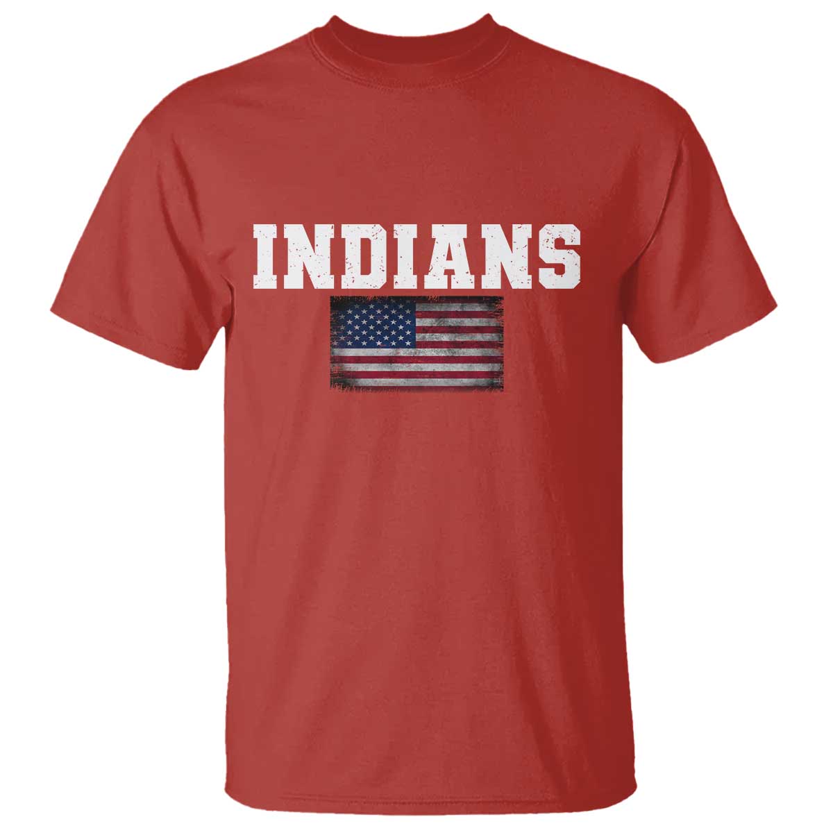 Classic Indians T Shirt Retro Varsity Vintage Sports Team Name USA Flag - Wonder Print Shop