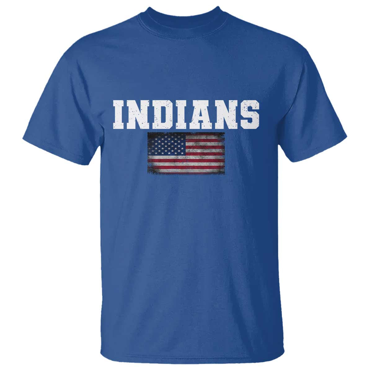 Classic Indians T Shirt Retro Varsity Vintage Sports Team Name USA Flag - Wonder Print Shop