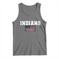 Classic Indians Tank Top Retro Varsity Vintage Sports Team Name USA Flag - Wonder Print Shop