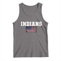 Classic Indians Tank Top Retro Varsity Vintage Sports Team Name USA Flag - Wonder Print Shop