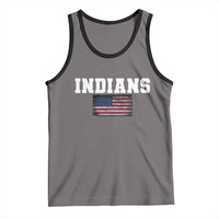 Classic Indians Tank Top Retro Varsity Vintage Sports Team Name USA Flag - Wonder Print Shop