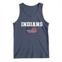 Classic Indians Tank Top Retro Varsity Vintage Sports Team Name USA Flag - Wonder Print Shop