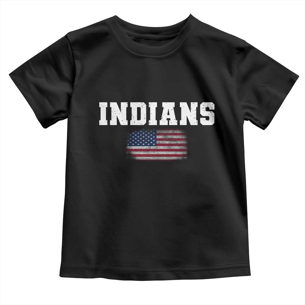 Classic Indians Toddler T Shirt Retro Varsity Vintage Team Name USA Flag - Wonder Print Shop