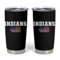Classic Indians Tumbler Cup Retro Varsity Vintage Sports Team Name USA Flag - Wonder Print Shop