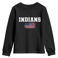 Classic Indians Youth Sweatshirt Retro Varsity Vintage Team Name USA Flag - Wonder Print Shop