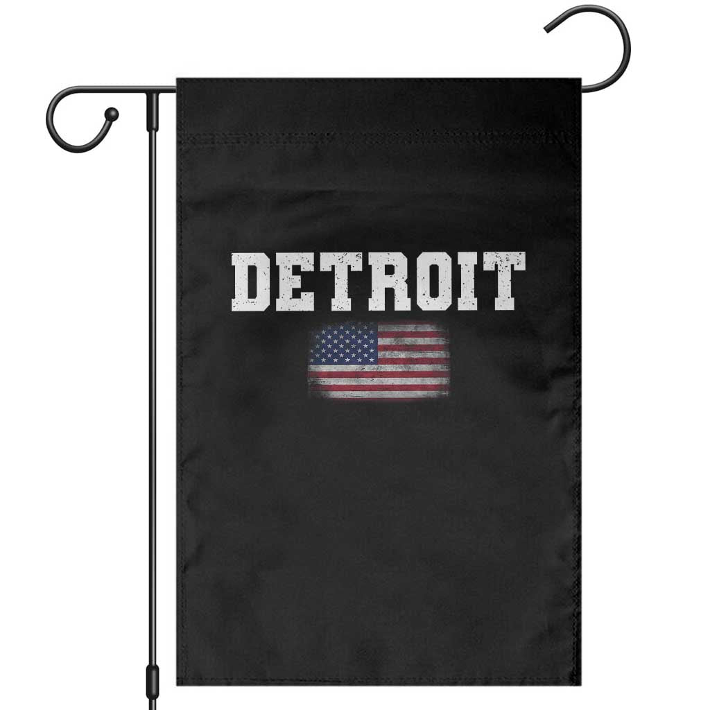Classic Detroit Garden Flag Retro Varsity Vintage Sports Team Name USA Flag - Wonder Print Shop