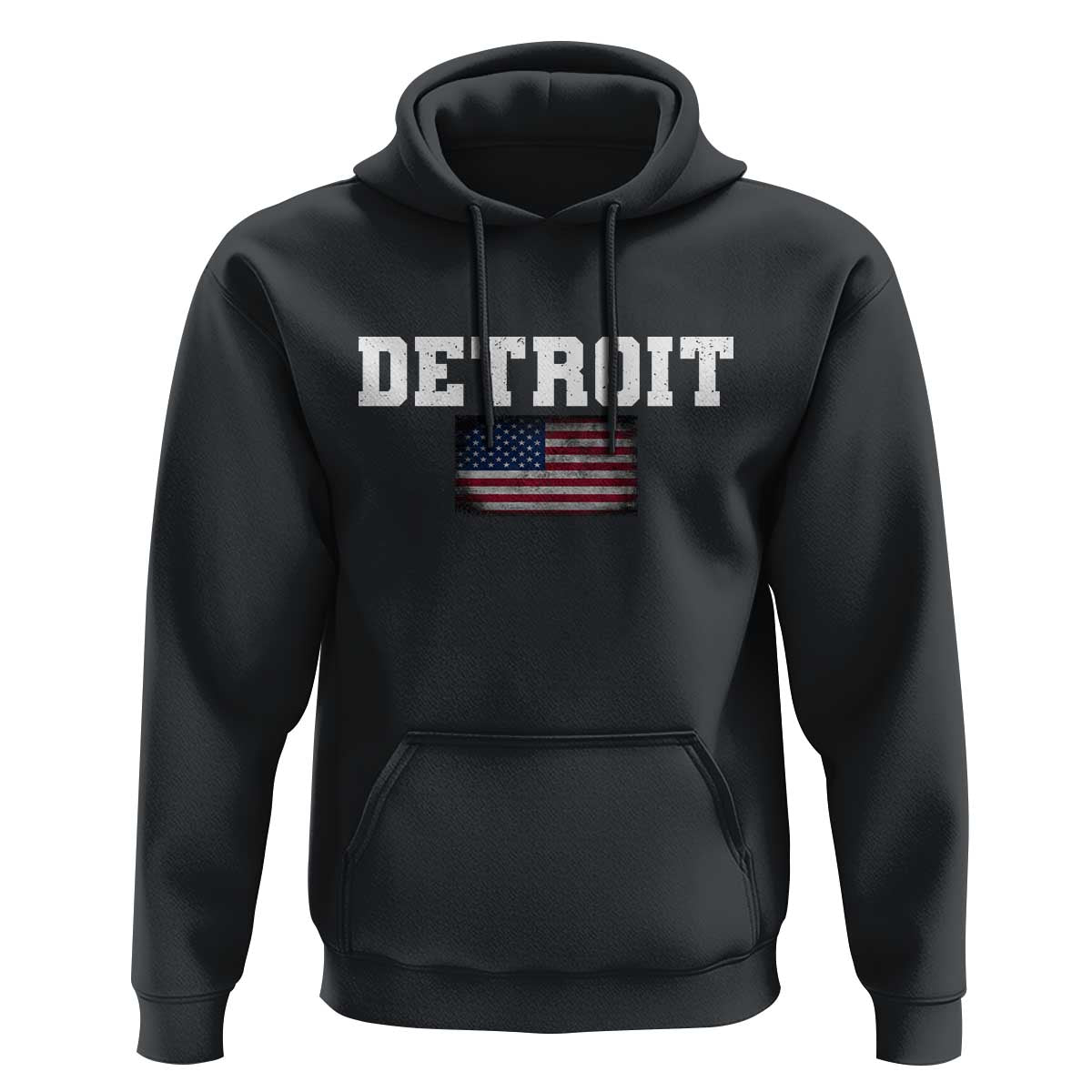 Classic Detroit Hoodie Retro Varsity Vintage Sports Team Name USA Flag - Wonder Print Shop