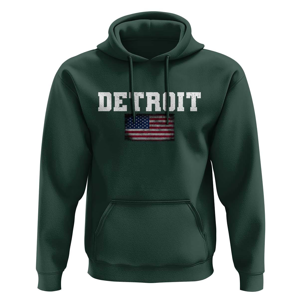 Classic Detroit Hoodie Retro Varsity Vintage Sports Team Name USA Flag - Wonder Print Shop