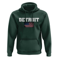 Classic Detroit Hoodie Retro Varsity Vintage Sports Team Name USA Flag - Wonder Print Shop