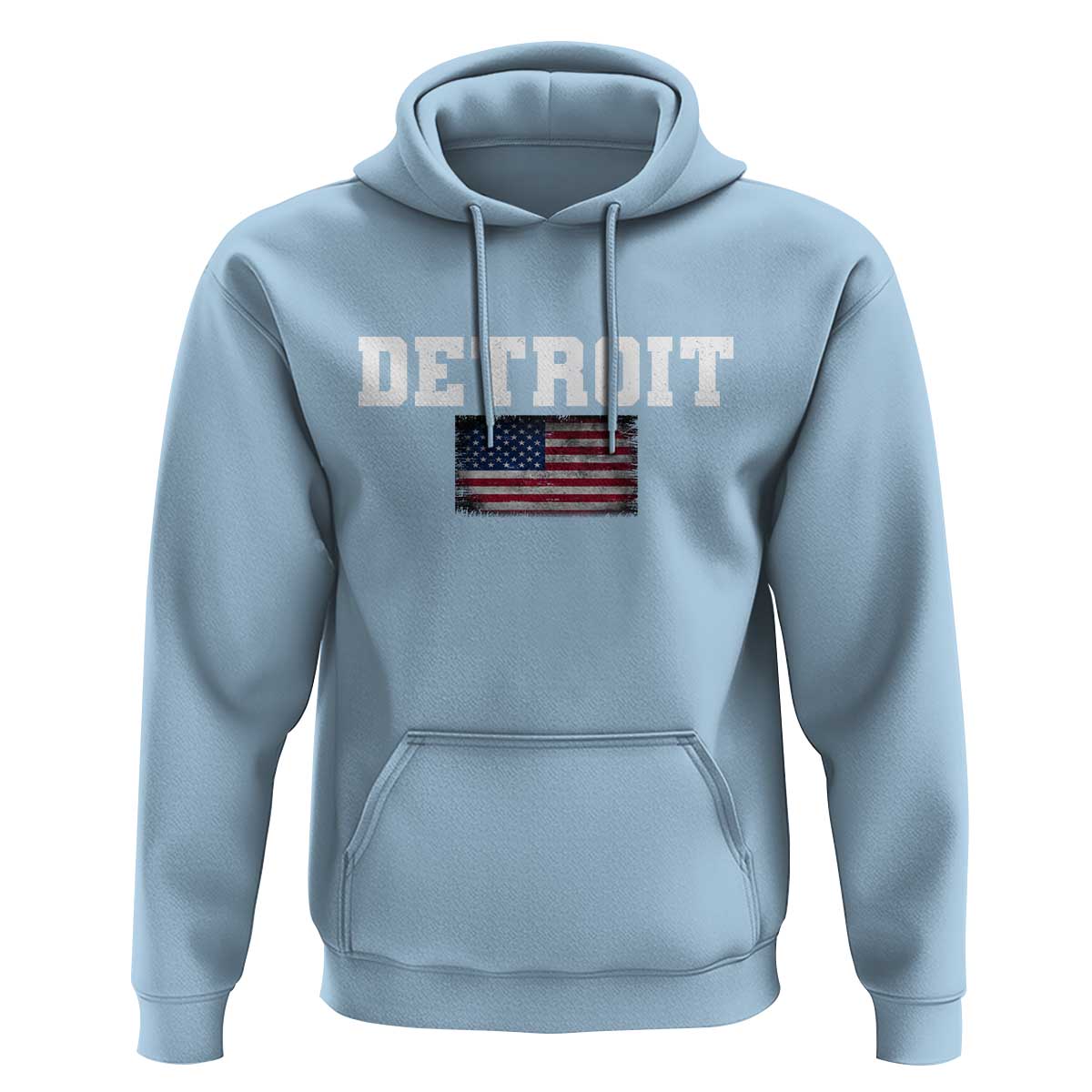 Classic Detroit Hoodie Retro Varsity Vintage Sports Team Name USA Flag - Wonder Print Shop