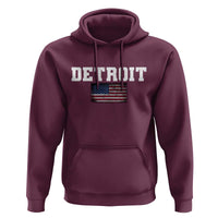 Classic Detroit Hoodie Retro Varsity Vintage Sports Team Name USA Flag - Wonder Print Shop