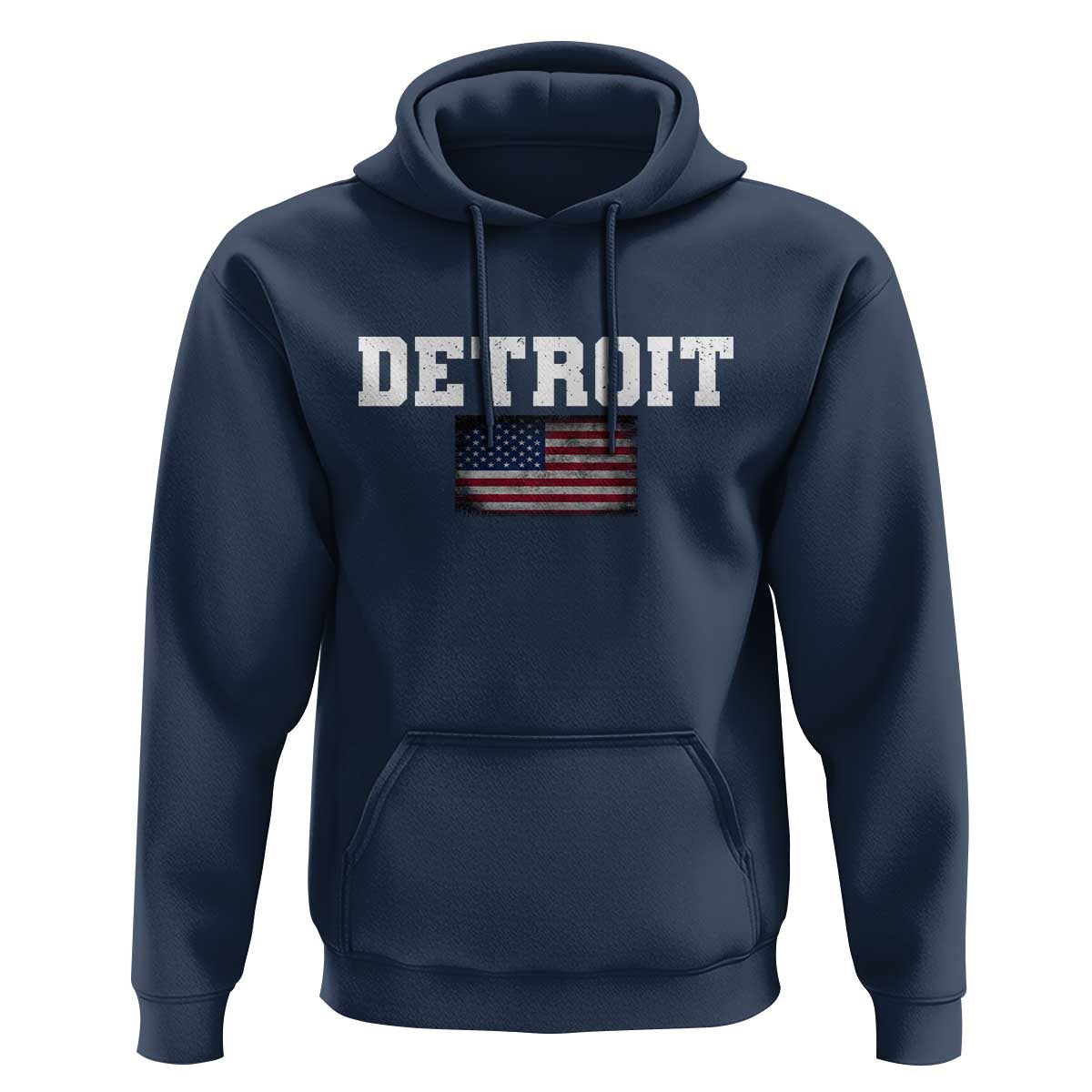 Classic Detroit Hoodie Retro Varsity Vintage Sports Team Name USA Flag - Wonder Print Shop