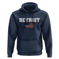 Classic Detroit Hoodie Retro Varsity Vintage Sports Team Name USA Flag - Wonder Print Shop