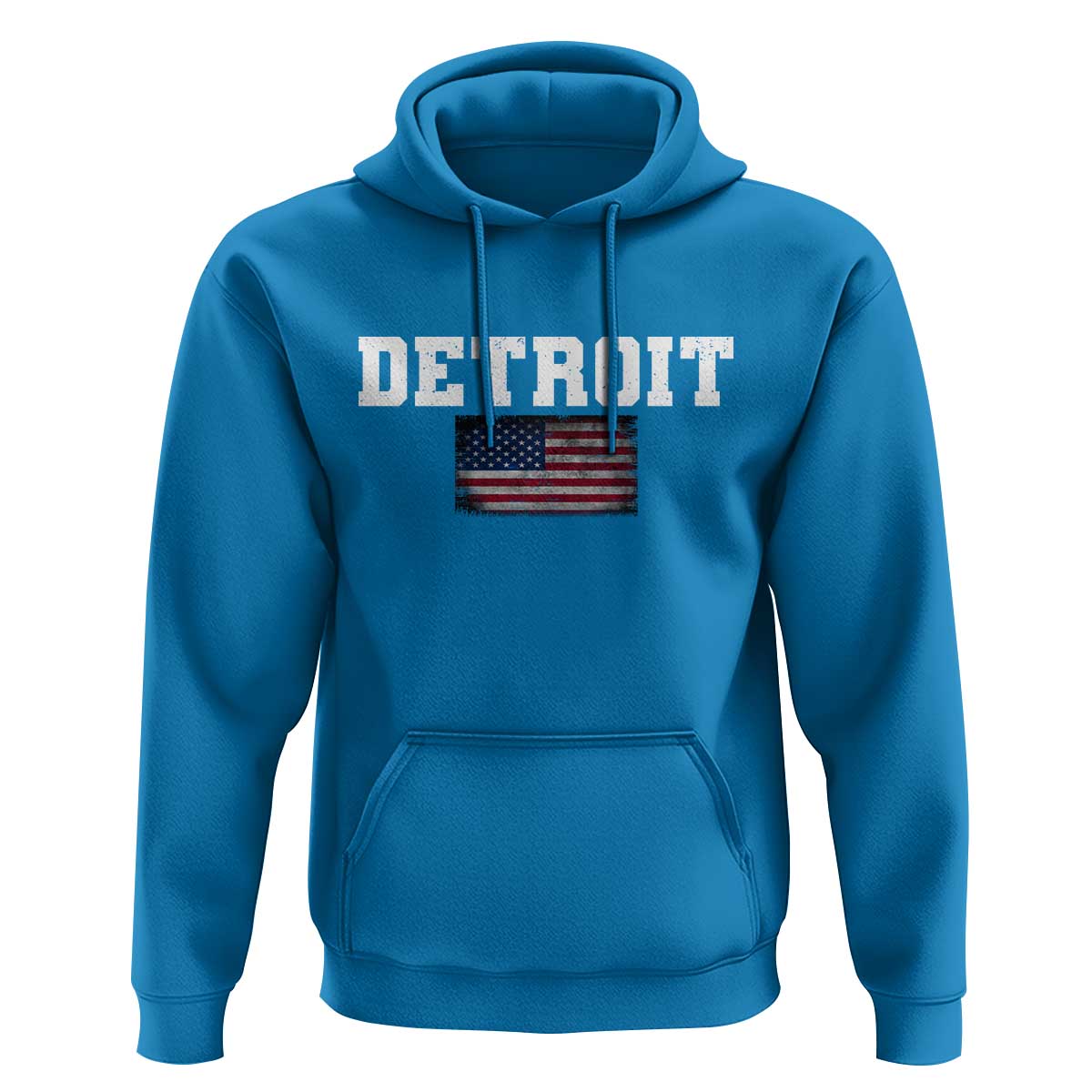 Classic Detroit Hoodie Retro Varsity Vintage Sports Team Name USA Flag - Wonder Print Shop