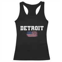 Classic Detroit Racerback Tank Top Retro Varsity Vintage Team Name USA Flag - Wonder Print Shop